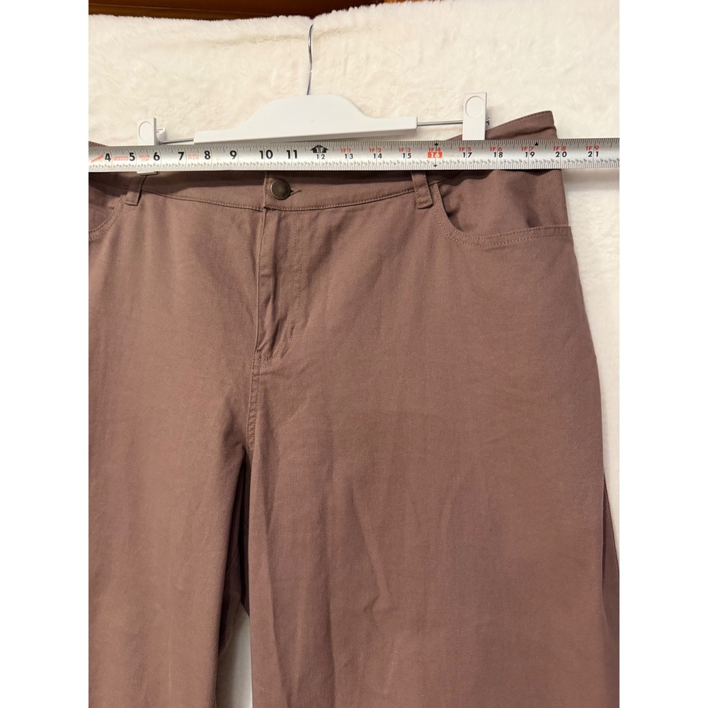 Pact Organic Cotton Wide Leg Pants Womens XXL Brown Elastic Waist Sustainable - Picture 4 of 8